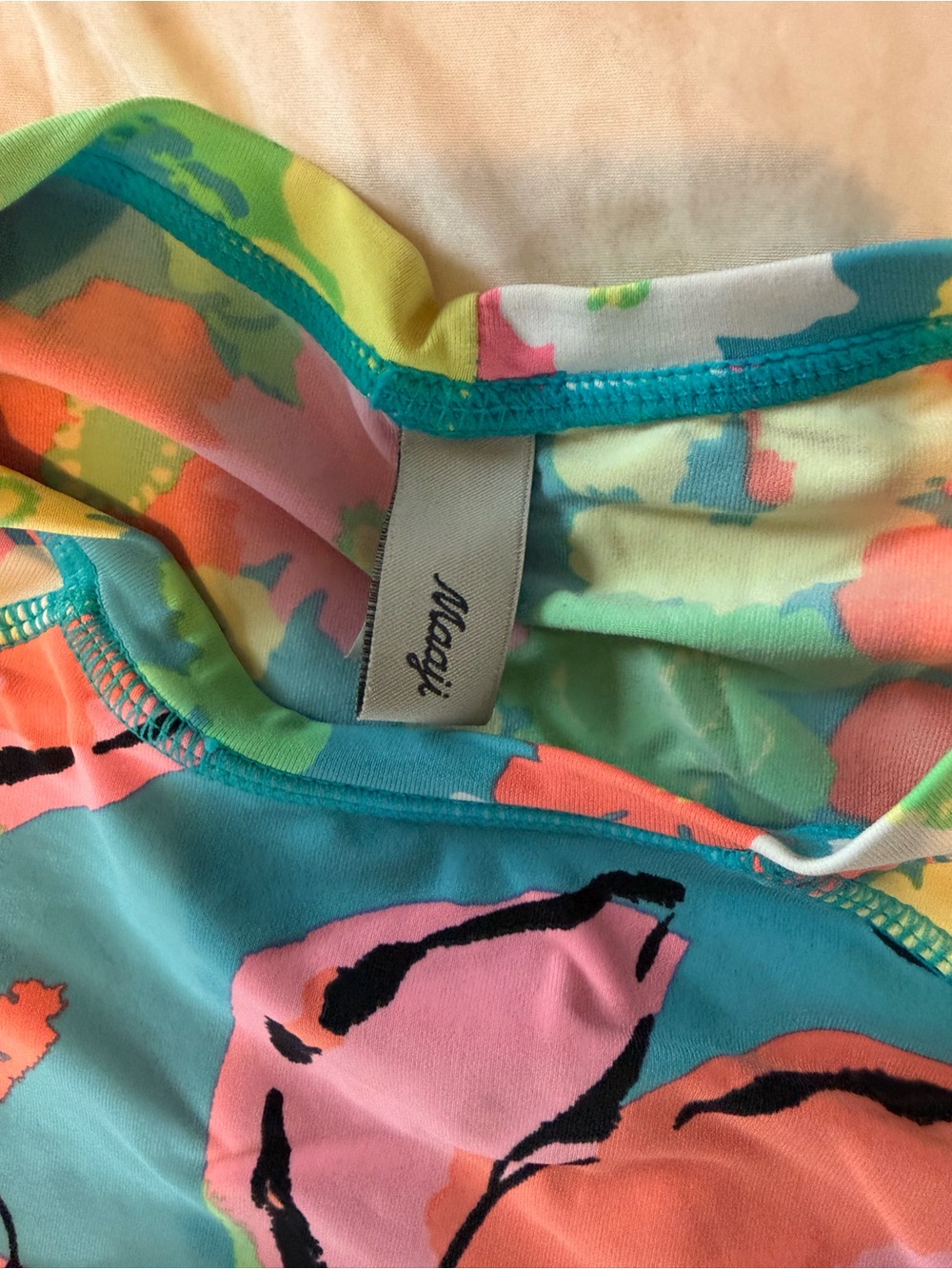 Maaji Girls Floral Long Sleeve Rashguard Set - Blue, Pink & Green - Picture 2 of 3